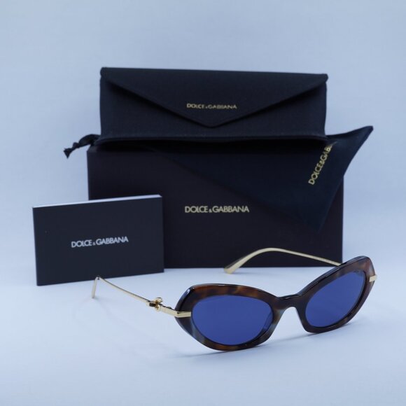 Dolce & Gabbana DG4473 344380 Sunglasses Havana Frame, Blue Lenses -Lowest Price